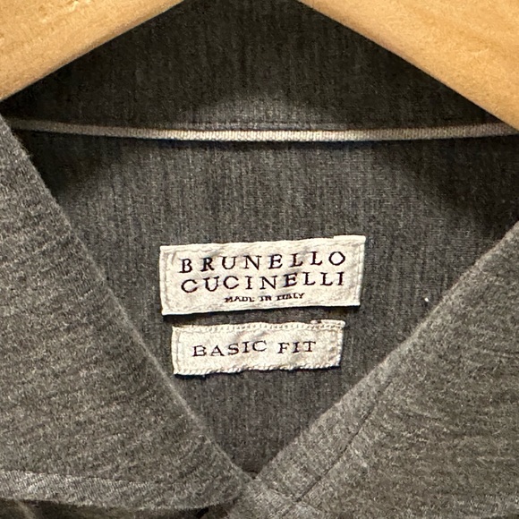 BRUNELLO CUCINELLI SILK & COTTON JERSEY SHIRT SPREAD COLLAR 60% Silk. 40% Cotton - Picture 4 of 5